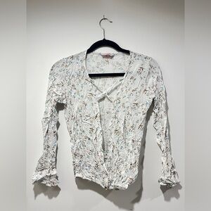 Jolie Floral Print Open Front Women's Top Size M